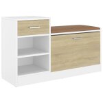 Vidaxl banc  chaussures chne et blanc sonoma 94, 5x31x57 cm agglomr
