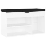 Vidaxl banc  chaussures avec coussin blanc 80x30x47 cm agglomr