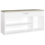 Vidaxl banc  chaussures coussin blanc brillant 104x30x49 cm agglomr