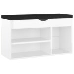 Vidaxl banc  chaussures coussin blanc brillant 80x30x47 cm agglomr
