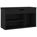 Vidaxl banc  chaussures avec coussin noir 80x30x47 cm agglomr