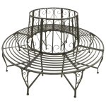 Vidaxl banc circulaire de jardin 160 cm acier