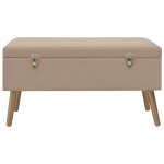 Vidaxl banc avec compartiment de rangement 80 cm beige velours