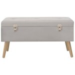 Vidaxl banc avec compartiment de rangement 80 cm gris velours