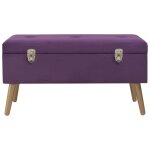 Vidaxl banc avec compartiment de rangement 80 cm violet velours