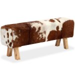 Vidaxl banc cuir vritable de chvre 120 x 30 x 45 cm