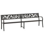 Vidaxl banc double de jardin 246 cm noir acier Vidaxl banc double de jardin 246 cm noir acier