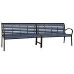 Vidaxl banc double de jardin 251 cm acier et wpc noir