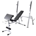 Vidaxl banc d'entranement avec support de poids jeu d'haltres 120 kg