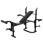 Vidaxl banc d'entranement avec support de poids jeu d'haltres 120 kg