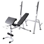 Vidaxl banc d'entranement avec support de poids jeu d'haltres 90 kg