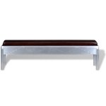 Vidaxl banc d'entre cuir vritable 160 x 32 x 45 cm