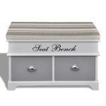 Vidaxl banc d'entre et de rangement avec coussin gris 2 tiroirs blanc