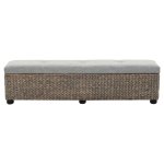 Vidaxl banc jacinthe d'eau 140 x 29 x 36 cm gris