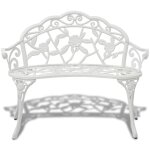 Vidaxl banc de jardin 100 cm aluminium coulé blanc Vidaxl banc de jardin 100 cm aluminium coulé blanc
