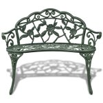 Vidaxl banc de jardin 100 cm aluminium coul vert