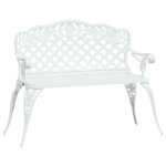 Vidaxl banc de jardin 108 cm aluminium coul blanc
