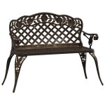 Vidaxl banc de jardin 108 cm aluminium coul bronze