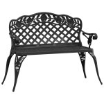Vidaxl banc de jardin 108 cm aluminium coul noir