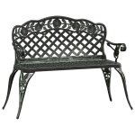 Vidaxl banc de jardin 108 cm aluminium coul vert