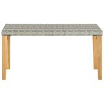 Vidaxl banc de jardin 120 cm gris rsine tresse et bois d'acacia