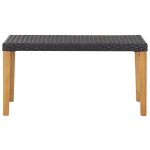 Vidaxl banc de jardin 120 cm noir résine tressée et bois d'acacia Vidaxl banc de jardin 120 cm noir résine tressée et bois d'acacia
