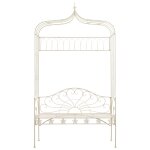 Vidaxl banc de jardin 122 cm fer blanc antique