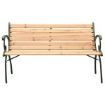 Vidaxl banc de jardin 123 cm fonte et bois de sapin massif