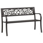 Vidaxl banc de jardin 125 cm acier noir Vidaxl banc de jardin 125 cm acier noir