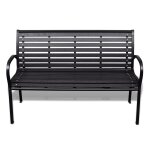 Vidaxl banc de jardin 125 cm acier et wpc noir Vidaxl banc de jardin 125 cm acier et wpc noir