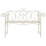 Vidaxl banc de jardin 132 cm m�tal antique blanc
