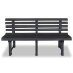 Vidaxl banc de jardin 145, 5 cm plastique anthracite Vidaxl banc de jardin 145, 5 cm plastique anthracite