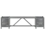 Vidaxl banc de jardin avec 2 jardinires 150 cm bois d'acacia gris