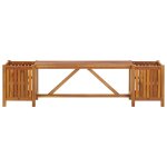 Vidaxl banc de jardin avec 2 jardini�res 150x30x40 cm bois d'acacia