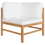 Vidaxl banc de jardin 2 places avec coussins crème bois de teck solide Vidaxl banc de jardin 2 places avec coussins crème bois de teck solide