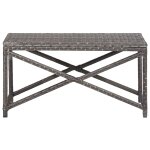 Vidaxl banc de jardin 80 cm rsine tresse gris