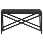 Vidaxl banc de jardin 80 cm rsine tresse noir