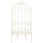 Vidaxl banc de jardin 95 cm fer blanc antique