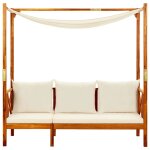 Vidaxl banc de jardin avec auvent bois d'acacia solide Vidaxl banc de jardin avec auvent bois d'acacia solide