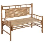 Vidaxl banc de jardin avec coussin 120 cm bambou Vidaxl banc de jardin avec coussin 120 cm bambou