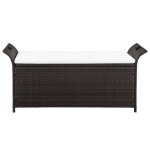 Vidaxl banc de jardin avec coussin 138 cm rsine tresse marron