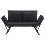 Vidaxl banc de jardin avec coussins 176 cm noir rsine tresse
