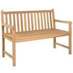 Vidaxl banc de jardin avec coussin beige 120 cm bois de teck massif