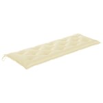 Vidaxl banc de jardin avec coussin blanc crme 150 cm teck massif