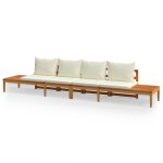 Vidaxl bancs de jardin avec coussins blanc crme 2 pcs bois d'acacia