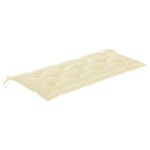 Vidaxl banc de jardin avec coussin blanc crme 240 cm teck massif