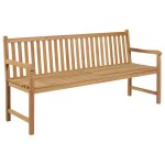Vidaxl banc de jardin avec coussin bordeaux 175 cm bois de teck massif