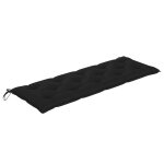 Vidaxl banc de jardin avec coussin noir 150 cm teck massif