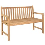 Vidaxl banc de jardin avec coussin rouge bordeaux 120 cm teck massif