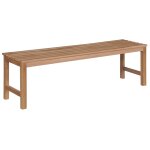 Vidaxl banc de jardin avec coussin rouge bordeaux 150 cm teck massif